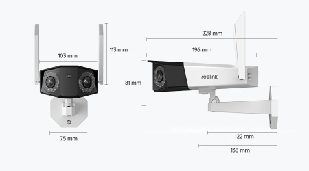 Surveillance camera package with 64GB MicroSD Card, Reolink Duo 2 WIFI with dual lenses, 8MP resolution [5]