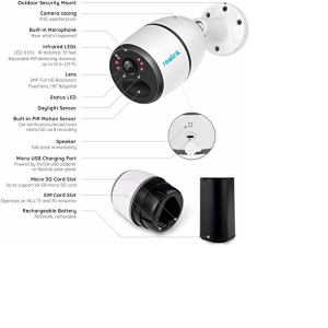Reolink Go surveillance camera with solar panel, rechargeable battery, 4G - LTE, Full HD resolution, motion sensor [7]