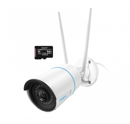 Conexiune Wi-Fi - Surveillance camera package with 64GB MicroSD Card, Reolink RLC 510WA, 5MP Super HD resolution
