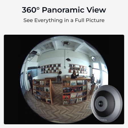 Cameră Supraveghere Panoramica 360° Reolink Fisheye P520, 6MP, Audio Bidirectional, Viziune Nocturna, PoE, Modele Multiple de Afisare [2]