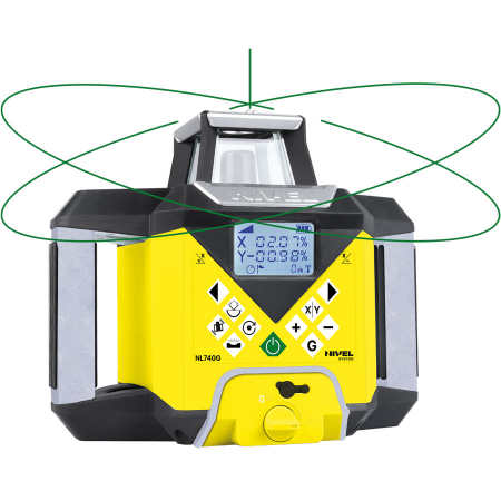 Levels / Lasers - Nivel System NL740G DIGITAL rotating laser, green beam, vertical and horizontal planes a with slopes, at wide range of 700 m, autoalignment