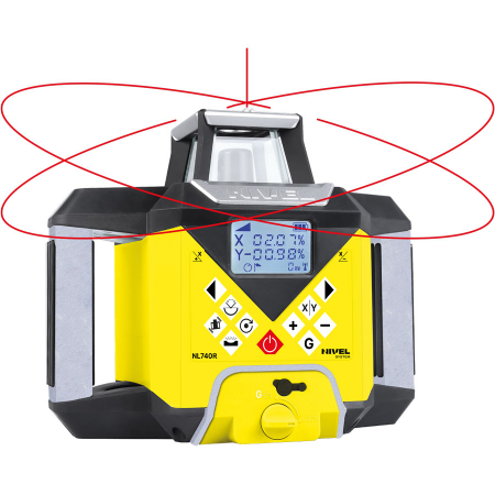 Levels / Lasers - Nivel System NL740R DIRITAL rotating laser, red beam, vertical and horizontal planes a with slopes, at wide range of 700 m, autoalignment
