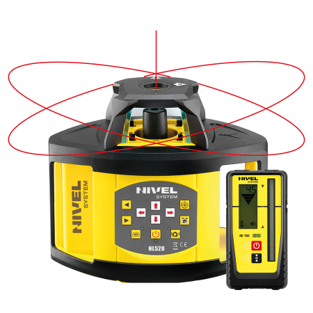 Tools and measuring devices - Nivel System NL520R DIGITAL rotating laser, red beam, horizontal and vertical planes, digital slope, range 500m