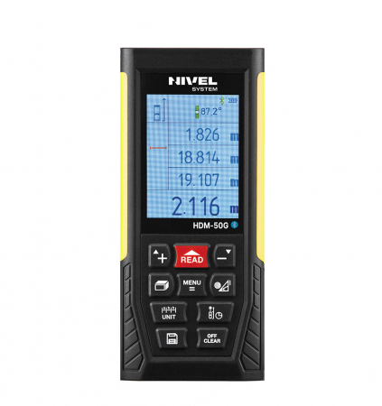 Tools and measuring devices - HDM-50G Laser Rangefinder Level System with variable distance measurement with highly visible green laser beam