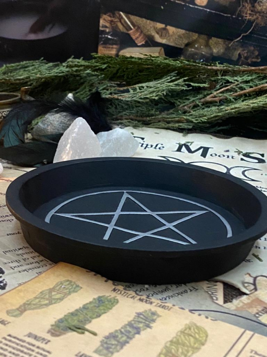 farfurie pentagrama-suport negru pentagrama-magie-ezoteric-ritualuri-altar-myricandles [2]