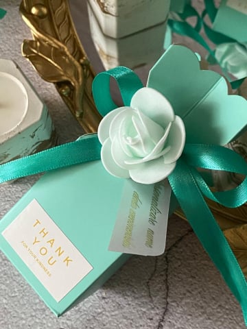 Marturii lumanari - marturii-marturii nunta-botez-marturii lumanari-marturii turqoise elegante-marturii blu aqua deosebite-aqua-myricandles