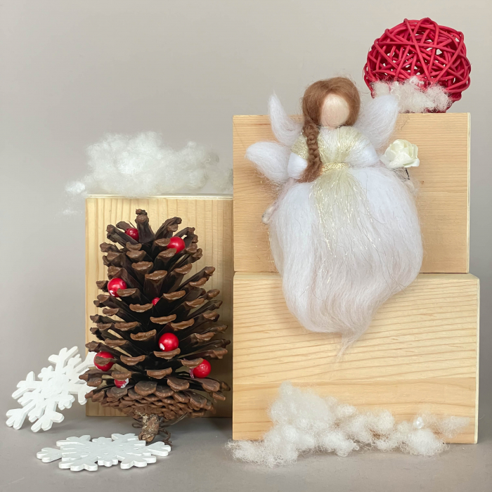 100% wool Christmas tree ornament - Small Fairy pattern 2 [1]