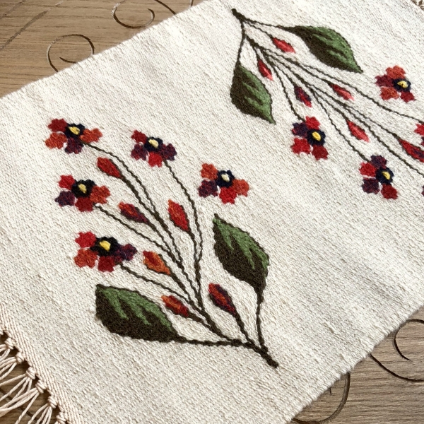 Carpetă 40x30 cm motiv flori de câmp roşii [1]