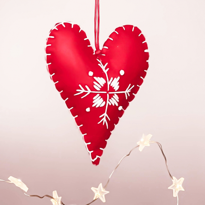 Felt Christmas tree ornament - Heart pattern 1 [2]