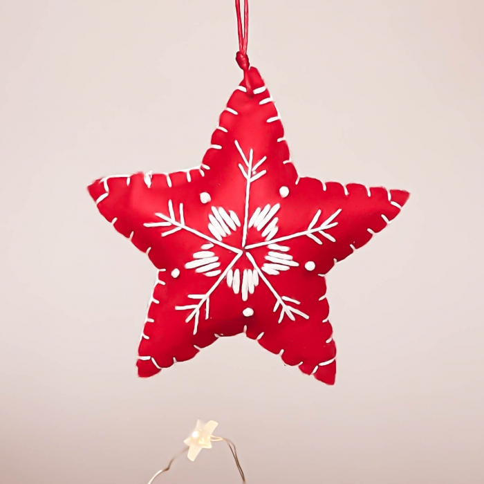 Felt Christmas tree ornament - Star pattern 1 [2]