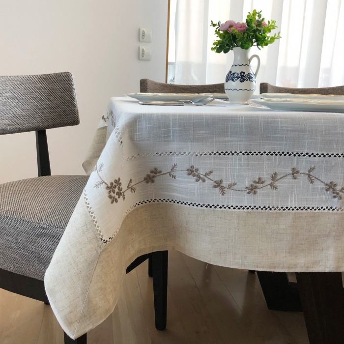 Tablecloth - 2.15 x 1.65 m Grey Border [3]