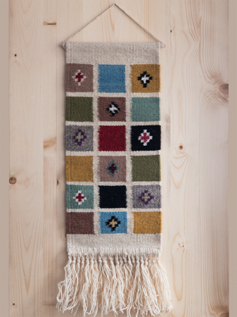 Handwoven Tapestry Outlined Squares [1]