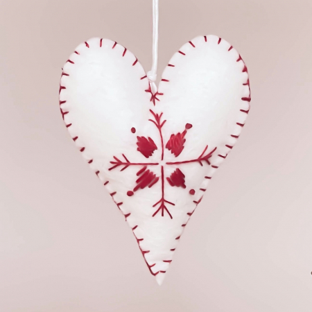 Felt Christmas tree ornament - Heart pattern 2 [1]