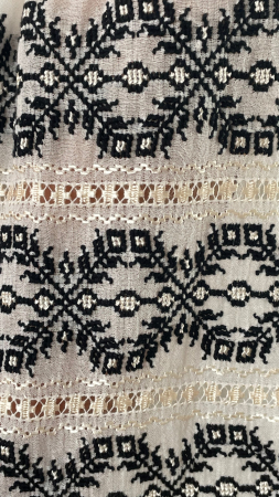 Romanian Blouse long sleeve motif Spiral black-beige [5]