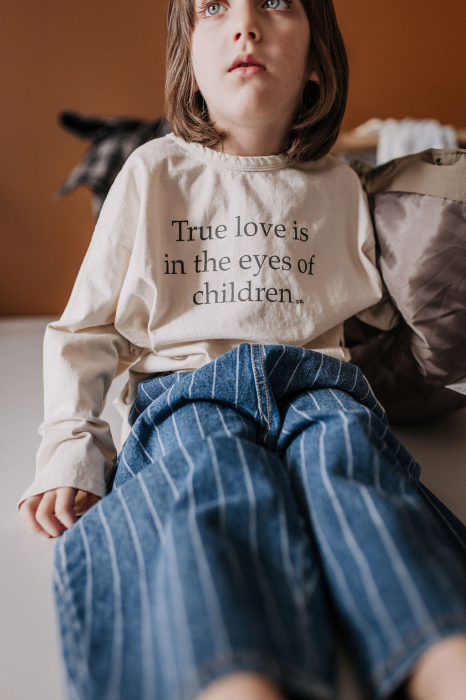 Bluză din bumbac moale, în stil minimalist, cu mesaj [4]