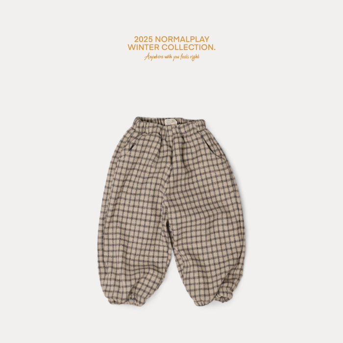 pantaloni copii, tartan și fleece [3]