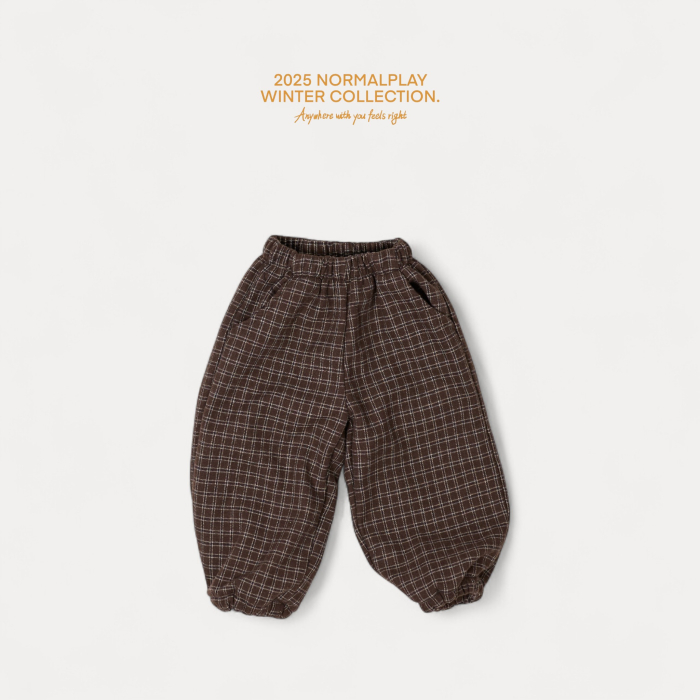 pantaloni copii, tartan și fleece [2]