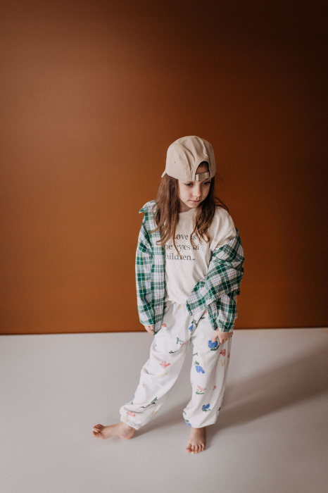 Pantaloni Realizați din bumbac, în stil minimalist, cu imprimeu floral [3]