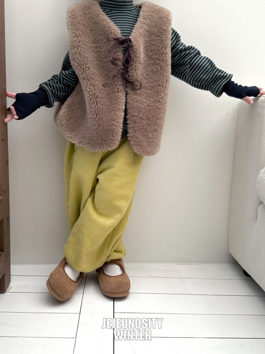 Jogger Yellow – pantaloni copii, fleece galben [2]