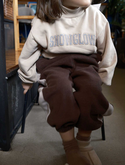 Plush Brown – pantaloni copii, fleece maro [2]