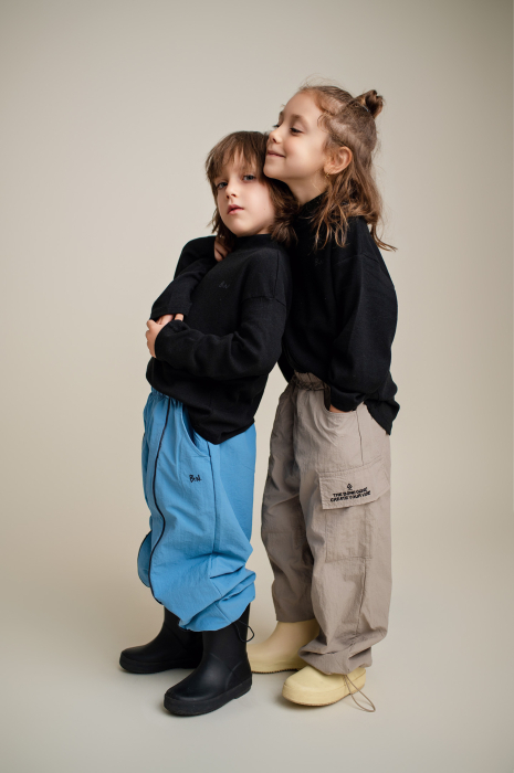 Pantaloni copii WINDBREAKER Blue – water resistant | Nanou [9]