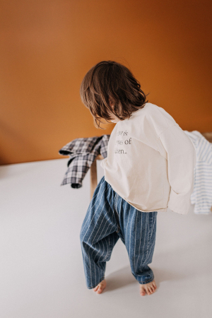 WHAT'S NEW - Blugi din bumbac, în stil retro, cu dungi verticale