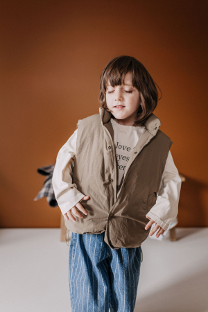 Blugi din bumbac, în stil retro, cu dungi verticale [3]