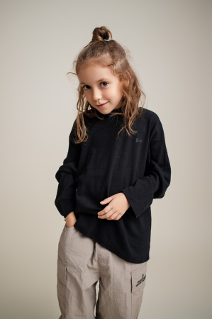 Bluza RIBBED Negru copii – minimalism cool | Nanou