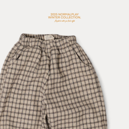 pantaloni copii, tartan și fleece [1]