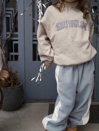 Plush Blue Sky – pantaloni copii, fleece albastru deschis [2]