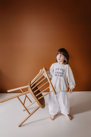 Pantaloni bumbac copii alb [6]