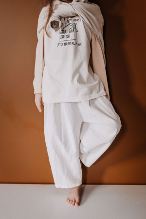 WHAT'S NEW - Pantaloni bumbac copii alb