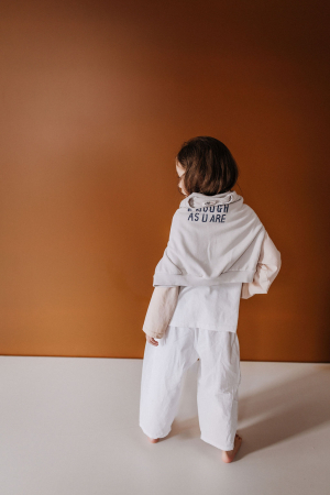 Pantaloni bumbac copii alb [1]