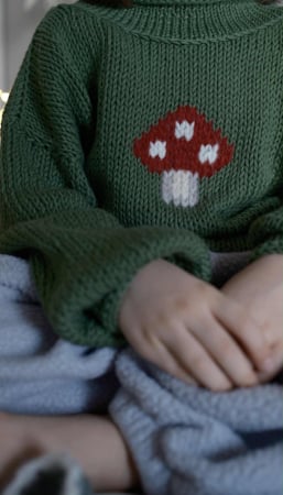 BLUZE/HANORACE/TRICOURI - Pulover HANDMADE MUSHROOM -PE COMANDA