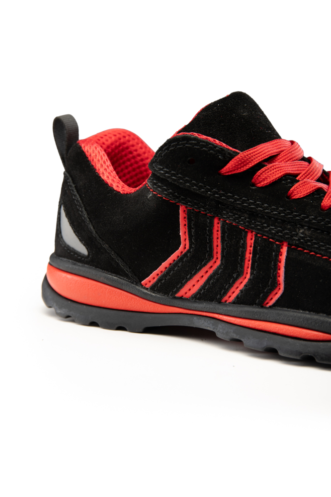 Adidasi de protectie Fusion cu bombeu metalic S1 negru/rosu [13]