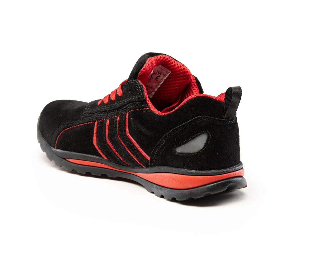 Adidasi de protectie Fusion cu bombeu metalic S1 negru/rosu [6]
