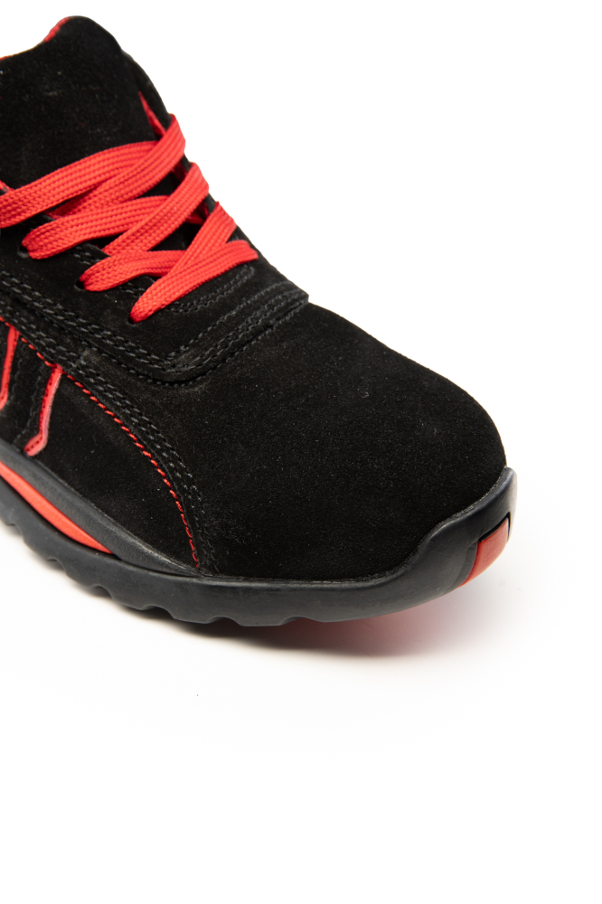 Adidasi de protectie Fusion cu bombeu metalic S1 negru/rosu [14]