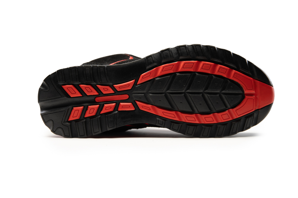 Adidasi de protectie Fusion cu bombeu metalic S1 negru/rosu [5]