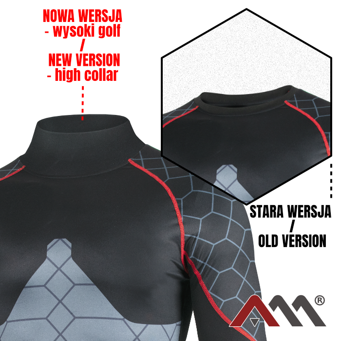 Bluza de corp termoactiva Viken Thermal gri și negru cu elemente roșii [5]