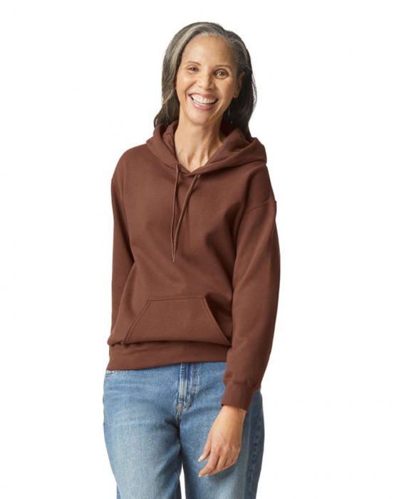 Hanorac cu interior Fleece si gluga maro [2]