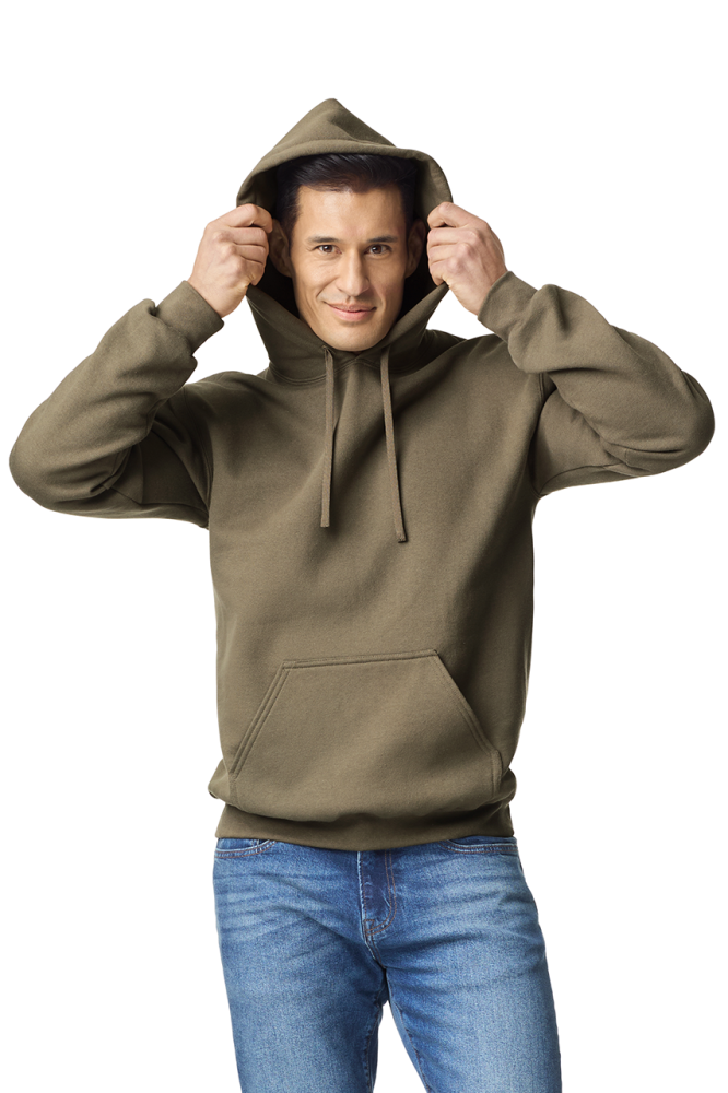Hanorac cu interior Fleece si gluga maro [2]
