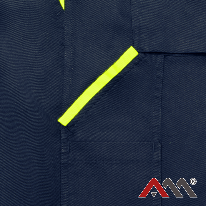 Pantaloni de lucru cu benzi reflectorizante VisTeam navy/galben [7]