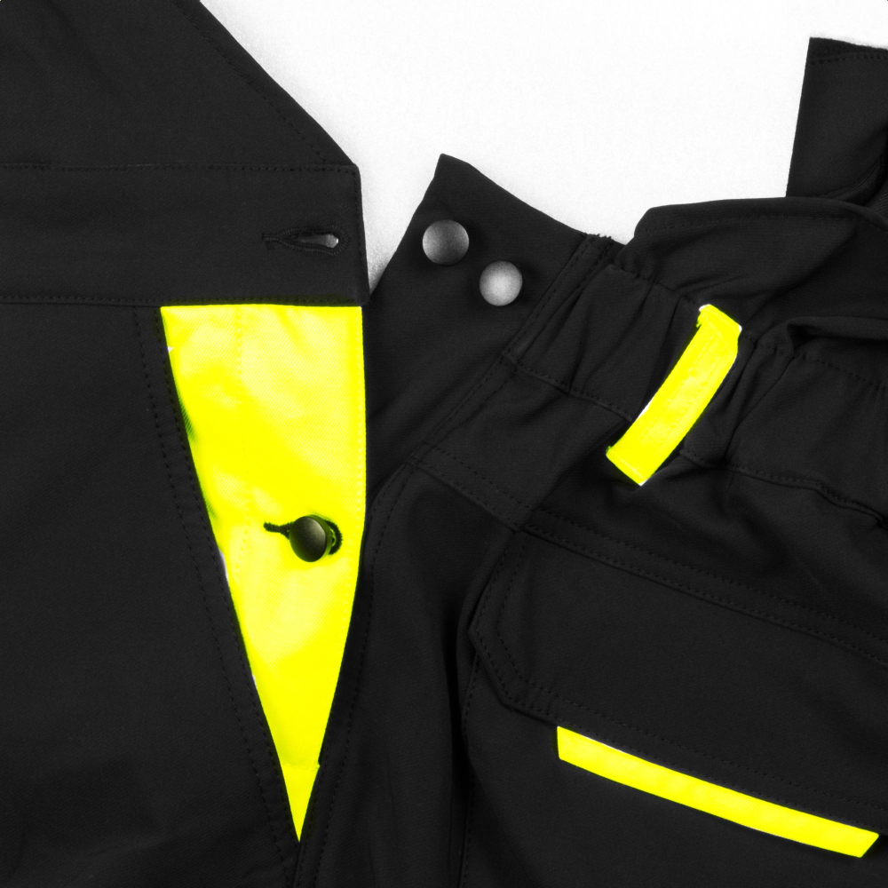 Pantaloni de lucru cu piept Universal din Softshel cu elemente reflectorizante [8]