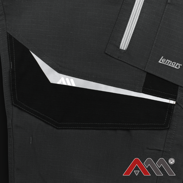 Pantaloni de lucru LEMARS din material Ripstop gri cu negru [9]