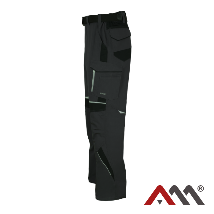 Pantaloni de lucru LEMARS din material Ripstop gri cu negru [5]