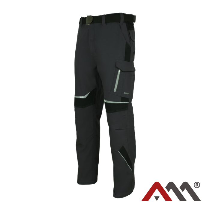 Pantaloni de lucru LEMARS din material Ripstop gri cu negru [6]