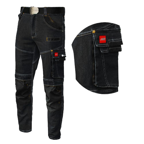 Pantaloni de lucru NEO Jeans Stretch Slim negri [3]