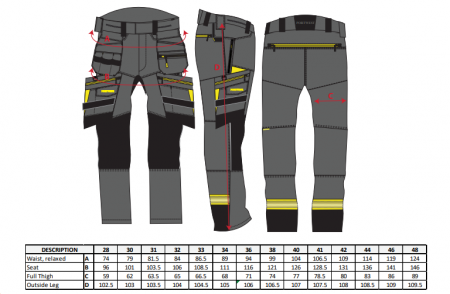 Pantaloni talie Holster Hi-Vis Clasa 1 DX445 [2]
