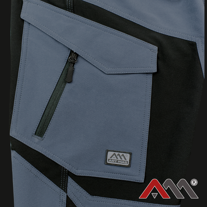 Pantaloni talie softshel de vara gri cu negru [9]