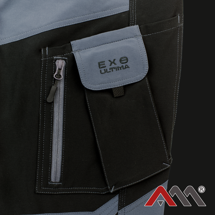 Pantaloni talie softshel de vara gri cu negru [11]